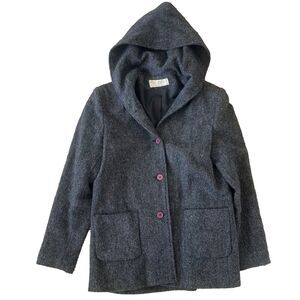 Sandro Wool Blazer Hooded Jacket Size 8 Medium Emily in Paris Style